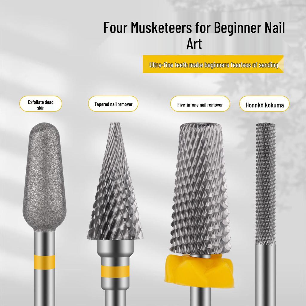 Russian Style Manicure Set: Tungsten Steel Grinding Heads for Gel Removal, Nail Carving, Grinding, and Cuticle Care.
