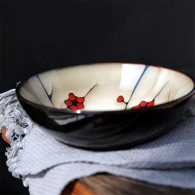 Tigela estilo japonês pintada à mão flor de ameixa cerâmica louça Tigela para sopa de macarrão Tigela criativa grande para macarrão ramen ramen
