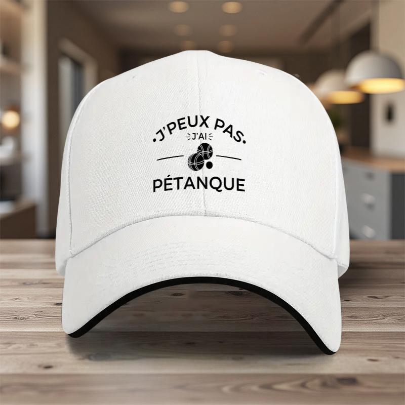 1 Stück verstellbare Baseballkappe mit PETANQUE-Aufdruck Leichtes atmungsaktives Polyester Ideal für Outdoor-Aktivitäten Hochzeiten