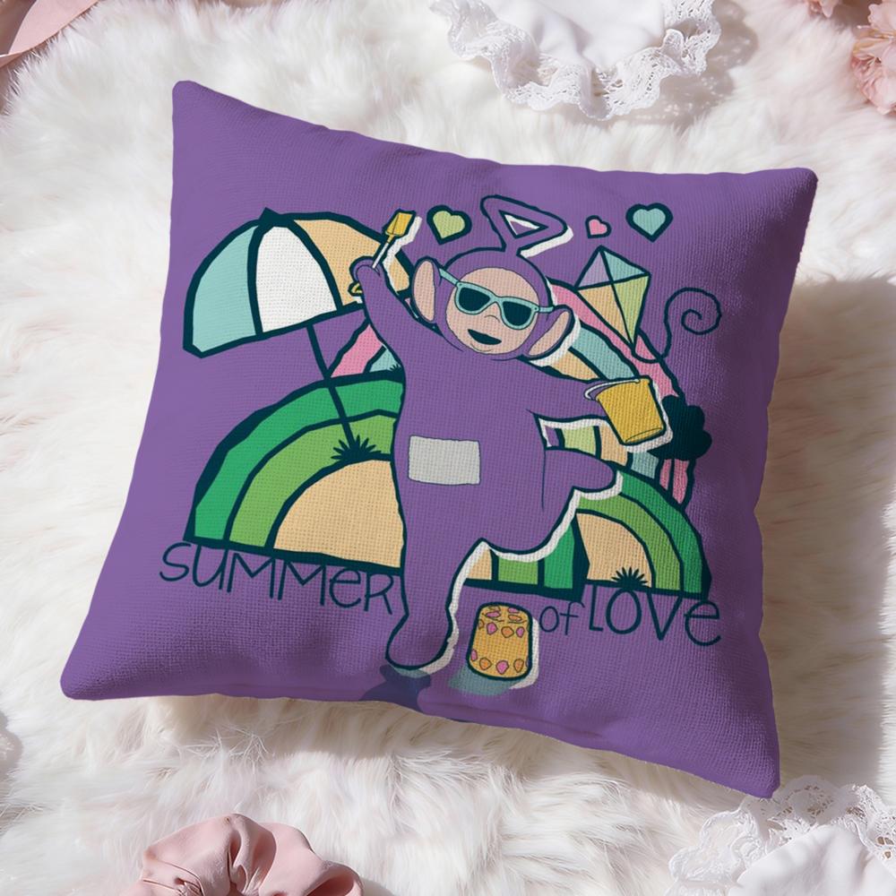 Cute T-Teletubbies Cushion Cover Premium Comfort Reversible Pillow Cove -Two in One Design for Any Room & Car Interior
