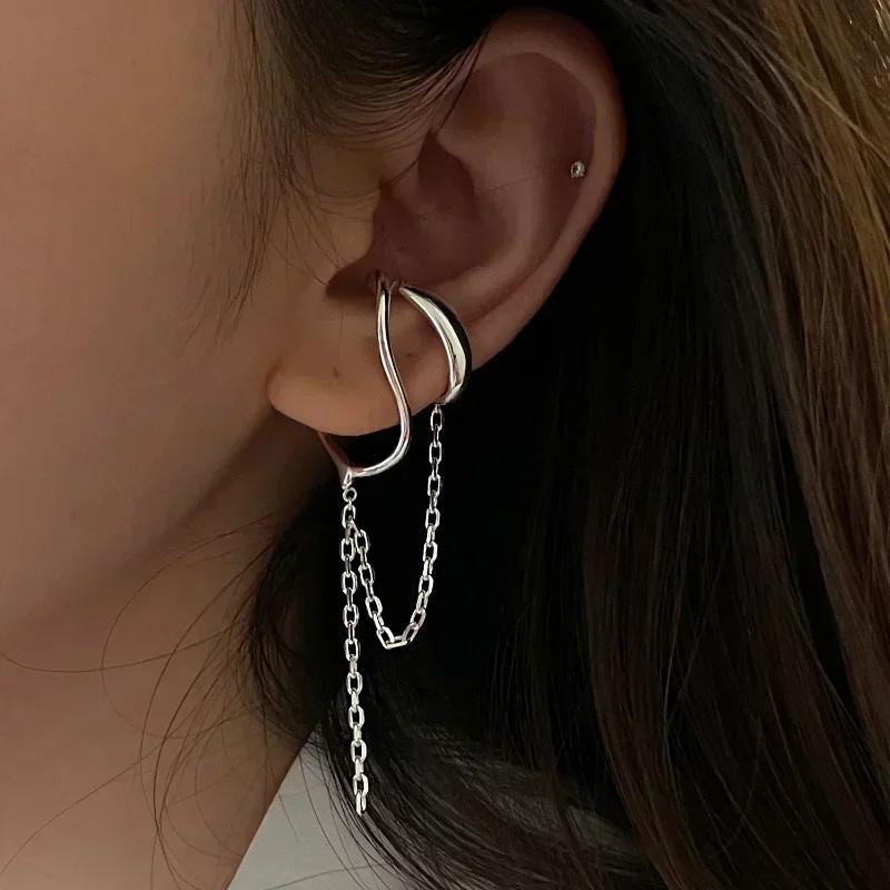 Silver Plated Heart Chain Earrings For Women Hypoallergenic Jewelry Party Gift Accessories Trendy Heart Earrings
