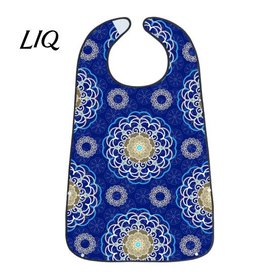 Stylish Senior Clothing Protector Adult Bib, Waterproof Easy Clean Feeding with Floral Elderly Mealtime Bib Printed, Protector, for Seniors Dining Aid