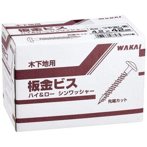Wakai Sangyo Ruspart Sheet Metal Screws for Wood Substrates, Matte Black, 42mm, 340-Pack, 718442K