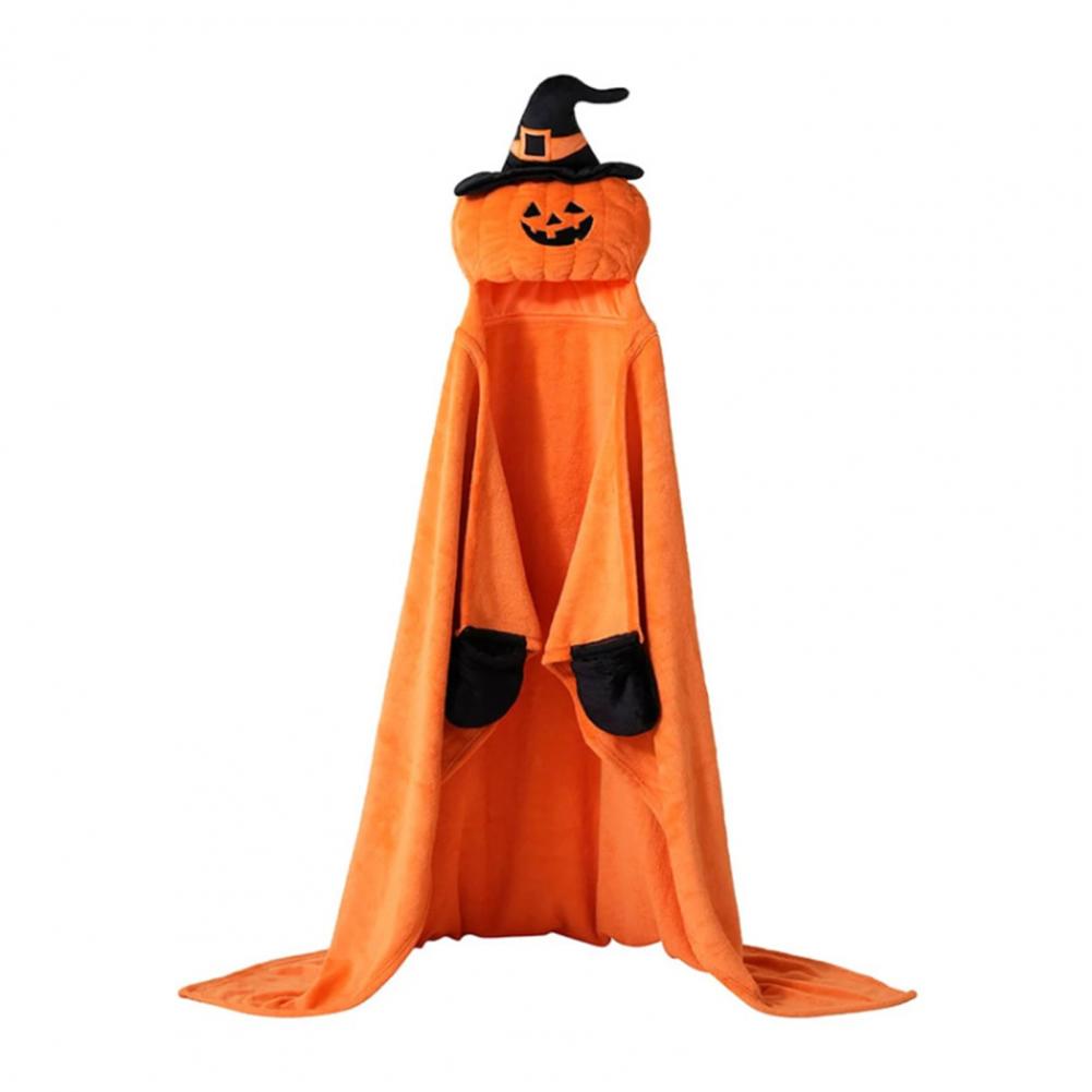 Unique Halloween Gift Idea Halloween Atmosphere Blanket Cozy Halloween Hoodie Blanket for Adults with Pocket
