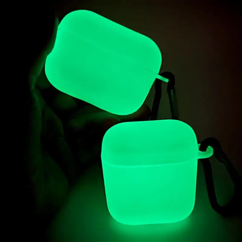 Night Light Case For Airpods 1/2/3/pro2 Case Silicone Wireless Earphone Protective Cover with Hook