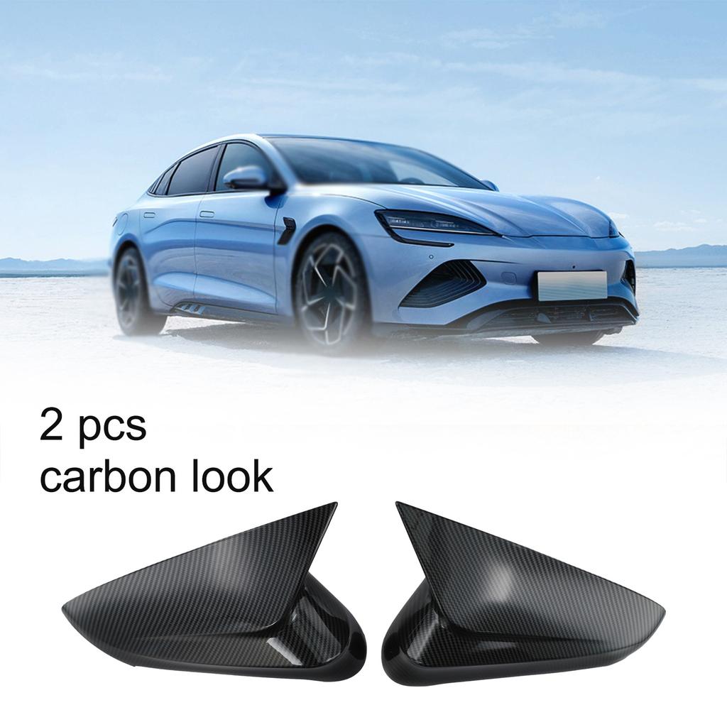 Car Rearview Mirror Cover Side Glass Mirror Trim Carbon Look