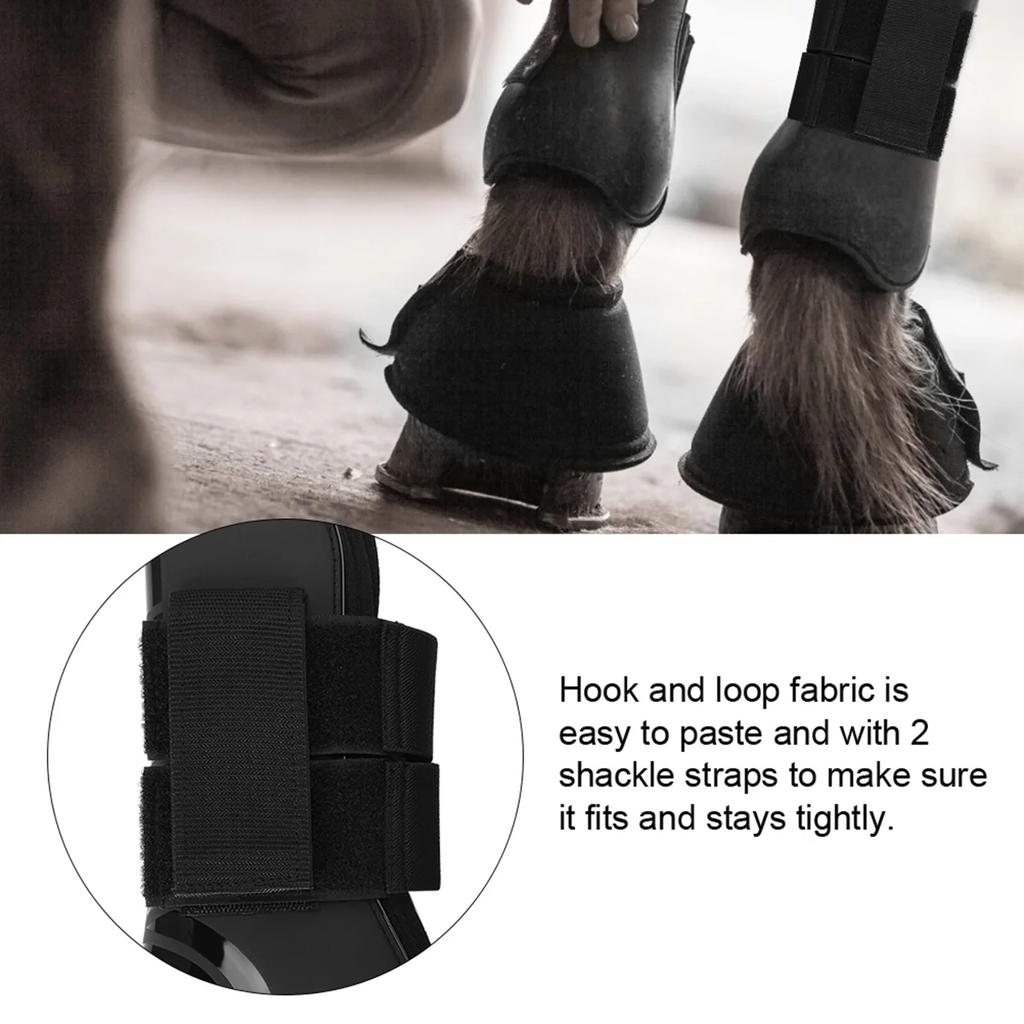 2 Pair Elastic Horse Boot Thicken PU Front Hind Boots Legs Protector For Training Jumping