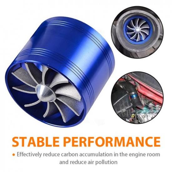 BLUE TURBONATOR Performance Turbo Air Intake Supercharger Fan Kit GAS SAVER
