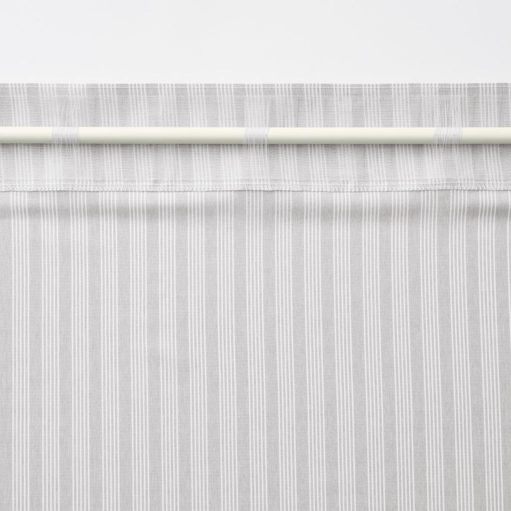 MUJI Recycled Polyester Yellow 100cm Wide X 178cm 84835643 Non-Pleated Curtains, Stripe, Long,