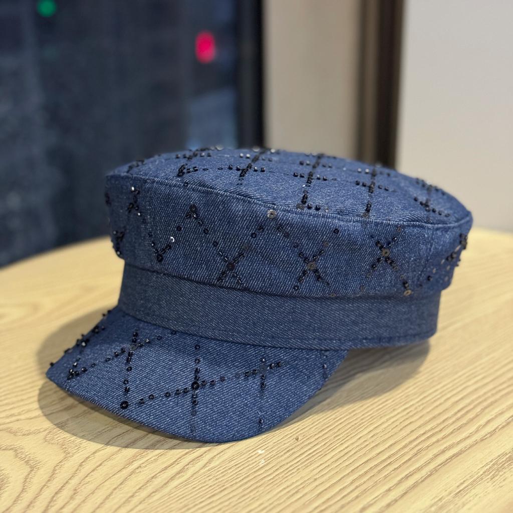 New Autumn and Winter Octagonal Hat for Women Retro Handmade Diamond Newsboy Hat Fashionable and Versatile Little Painter Hat Cowboy Hat