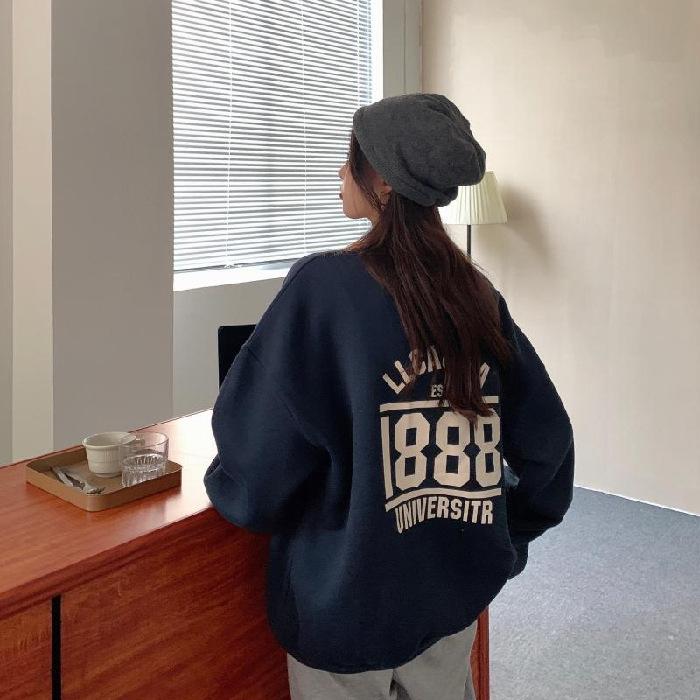 

Мягкая свободная толстовка с круглым вырезом и длинными рукавами для женщин, модная осенняя новая корейская студенческая куртка, топы для женщин L