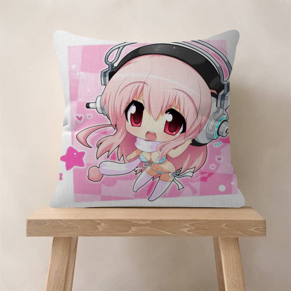 Beautiful Super SSonico Anime  4545cm Cushion Cover Pillow Cover Decor Pillowcase Home Pillowcase for Couch Pillow