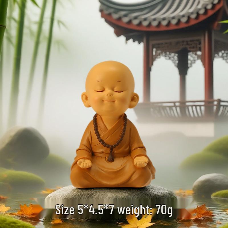 Китайский Дзен Монах Смола Фигурка - Креативный Ретро Настольный Декор