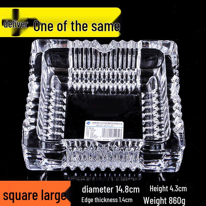 Buy One Get Two: Large Crystal Glass Ashtray for Home, Bedside, or Bar