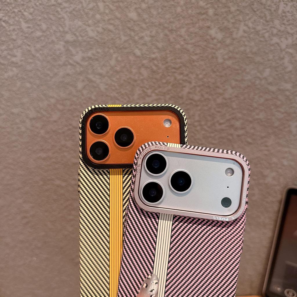 Apple 17 Pro Max Minimalist Carbon Fiber Texture iPhone 16 Case, Skin-Feel, Large Hole, Fashionable Protective Hard Shell