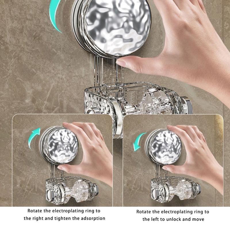 Suction Cup Wall Mounted Bracket Removable Shower Head Holder Base Adjustable Handheld Shower Head Holder Enduring