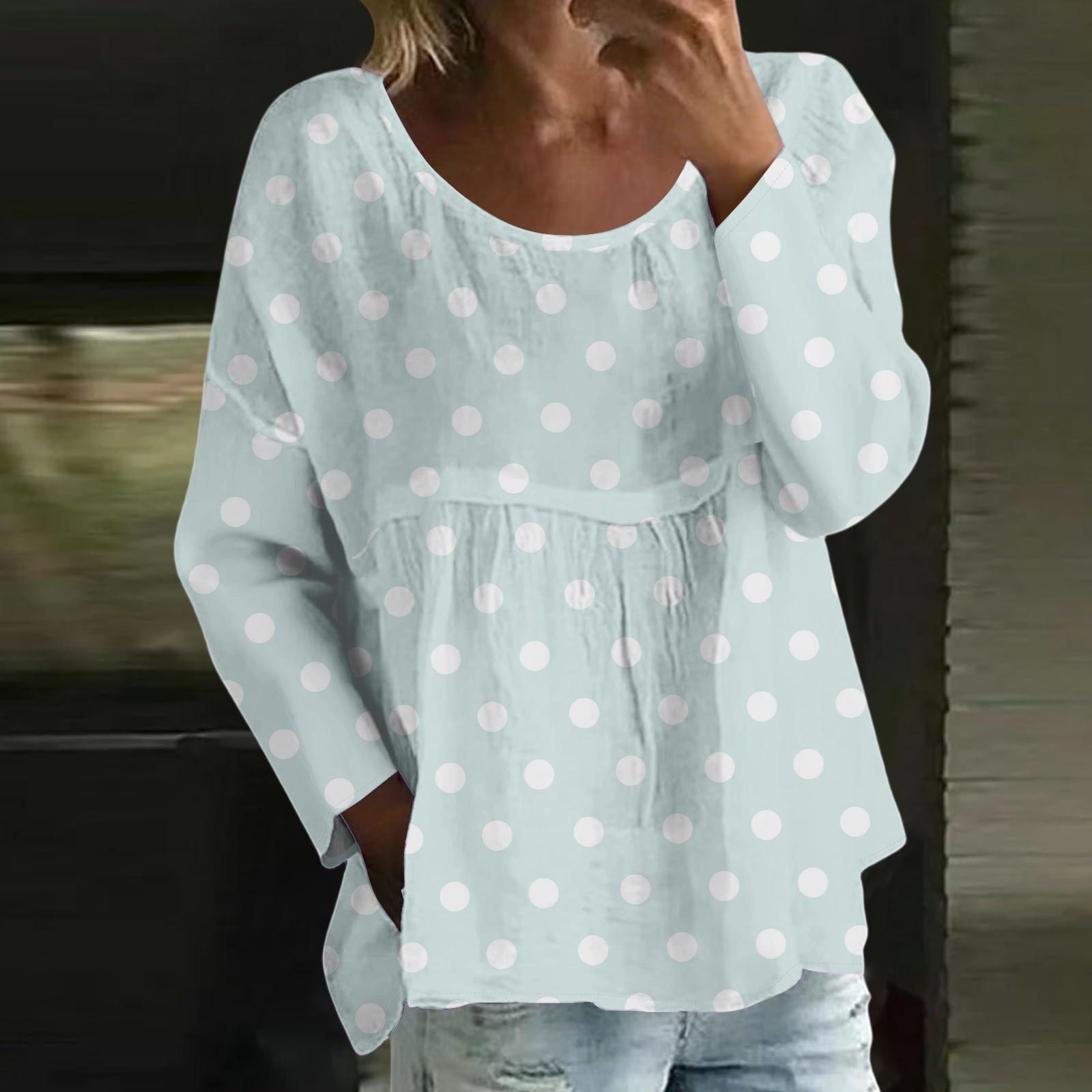 

Women s Casual Fashion Loose Round Neck Floral Print Long Sleeve Top L бежевий