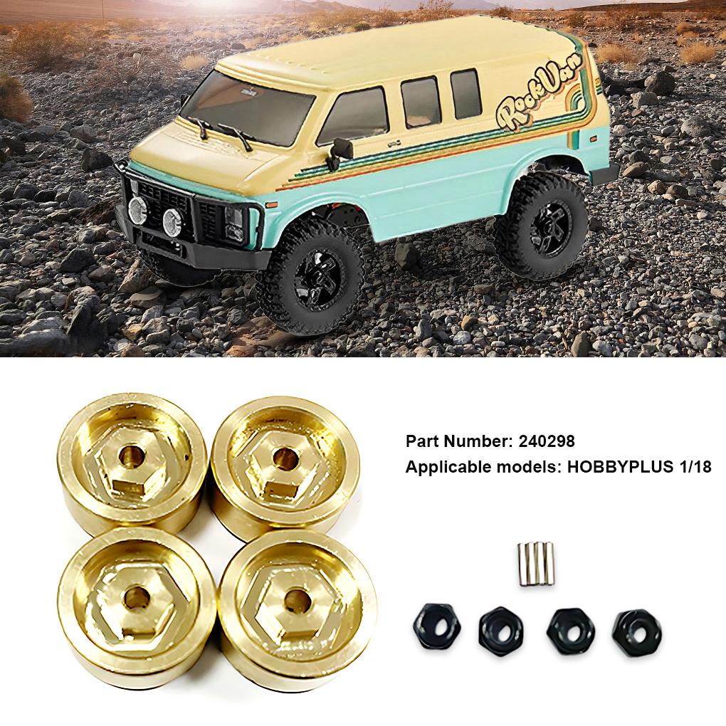RCGOFOLLOW 4piece Brass Strong Wheel Hex Mount For 1/18 Adapter HOBBYPLUS 1810178 RC Car Part RC Car Accessories