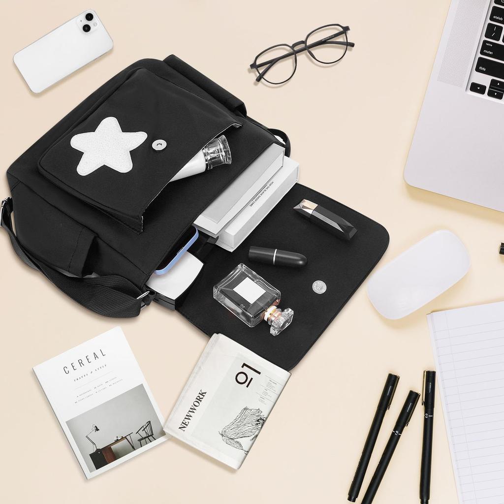 Cute postman Bag, aesthetic crossbody bag,Y2K Star Grunge Bag Emo ladies' single-shoulder handbag A-DH