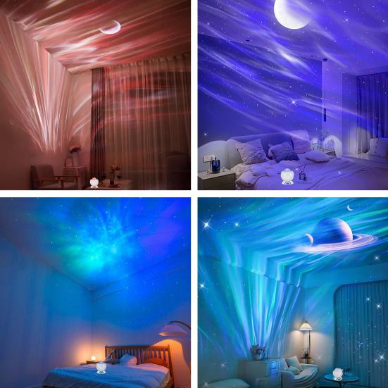 Sleep Aid Night Light for Kids Star Northern Lights Projector with Built-in Blue-tooth Speaker, 8-Color Adjustable Soft Wireless Projection