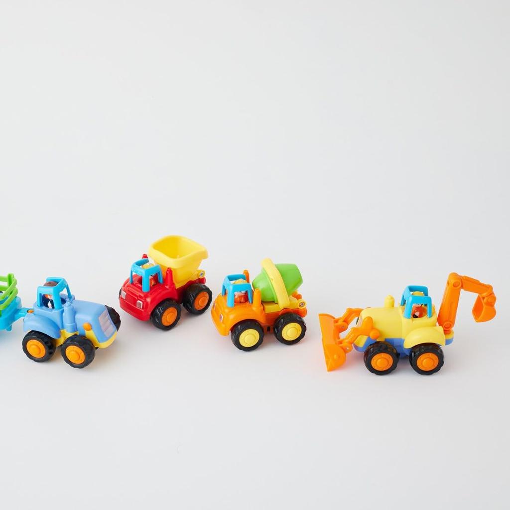 DADWAY Hola Toys 4-Piece Working Car Set for Ages 18 Months and Up, TYHOL326