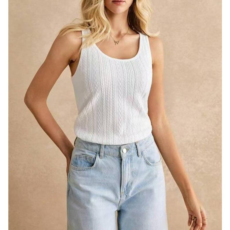 Dámské nové slim sexy jednobarevné žakárové tílko Hundred Spice