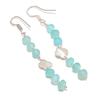 Blue Chalcedony Gemstone Handmade 925 Sterling Silver Jewelry Earring 2.88" GK-7360