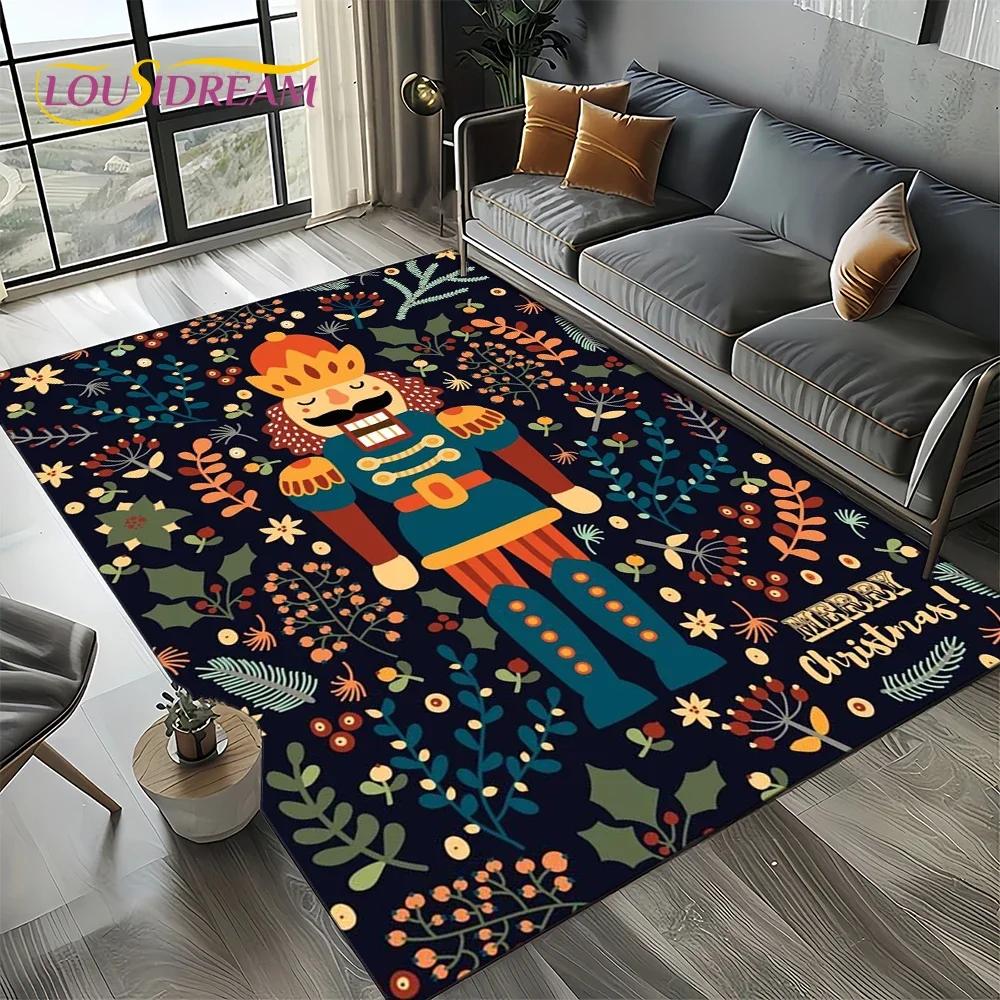 Cartoon Weihnachtsbaum Neujahr Nussknacker Märchen Teppich Läufer für Wohnzimmer Schlafzimmer Zuhause Sofa Dekoration, Kinder Bodenteppich