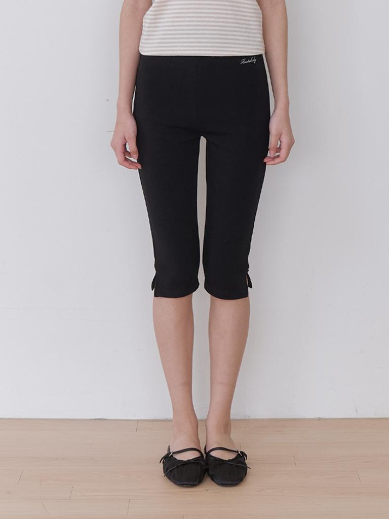 KINDABABY Banding Capri Slit Pants - Black