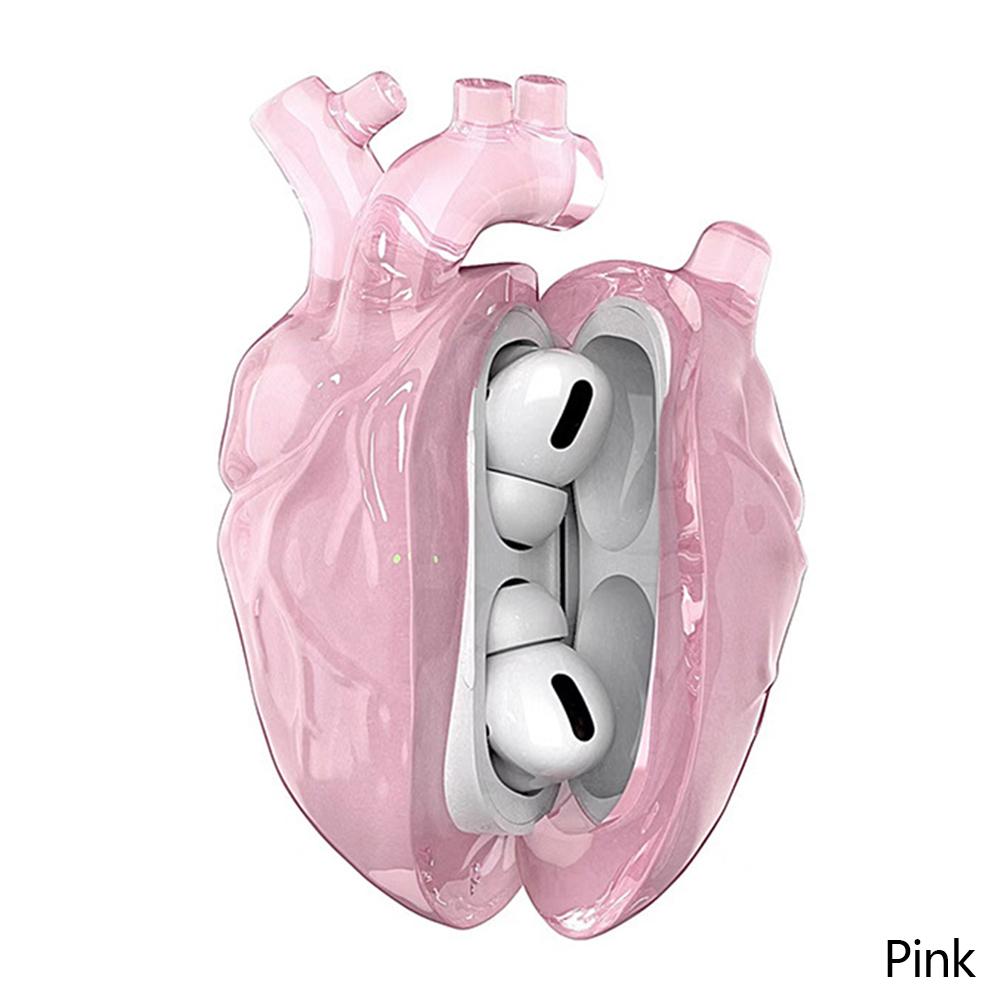 

Cool Heart Earphone Case For Airpodspro1/2 Airpods 4 3 Case 3D Liquid Silica Gel Earphone Cover Decoration Anti Fall Airpods pro розовый