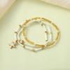 Three-Layer Millet Bead Bracelet Adjustable Beach Foot Jewelry Starfish Shell Ankle Chain  Elegant