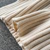 Podzimní a zimní retro svetr s polovičním vysokým límcem s texturou + pletená sukně střední délky s rozparkem, dvoudílný set