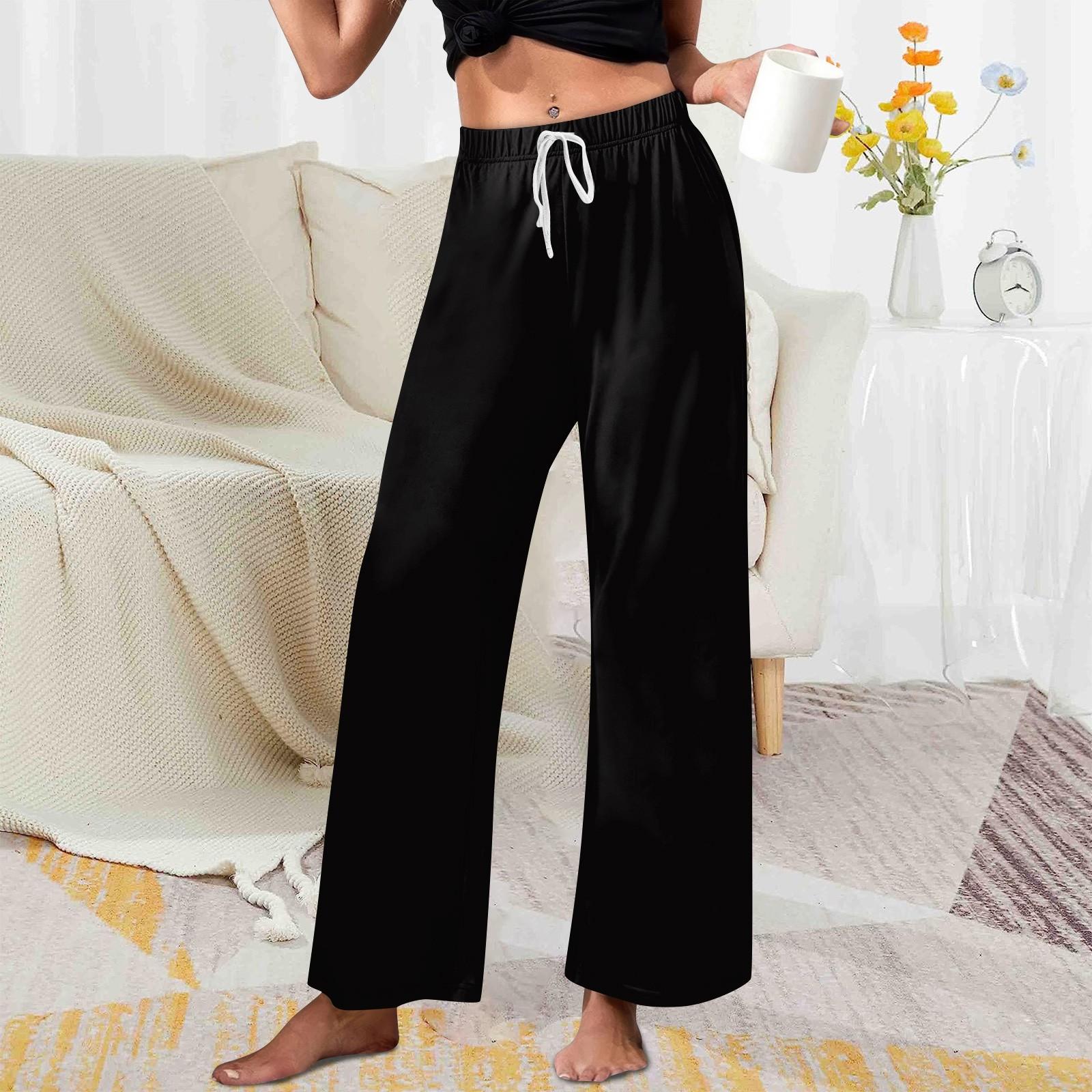 

Женские домашние брюки с принтом Allover, пижамные брюки для сна, длинные брюки, пижамные брюки, брюки для йоги L чёрный