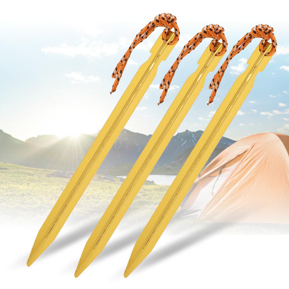 8Pcs Outdoor Aluminium Alloy Trigone Tent Peg Stakes Accessory for Campinggolden