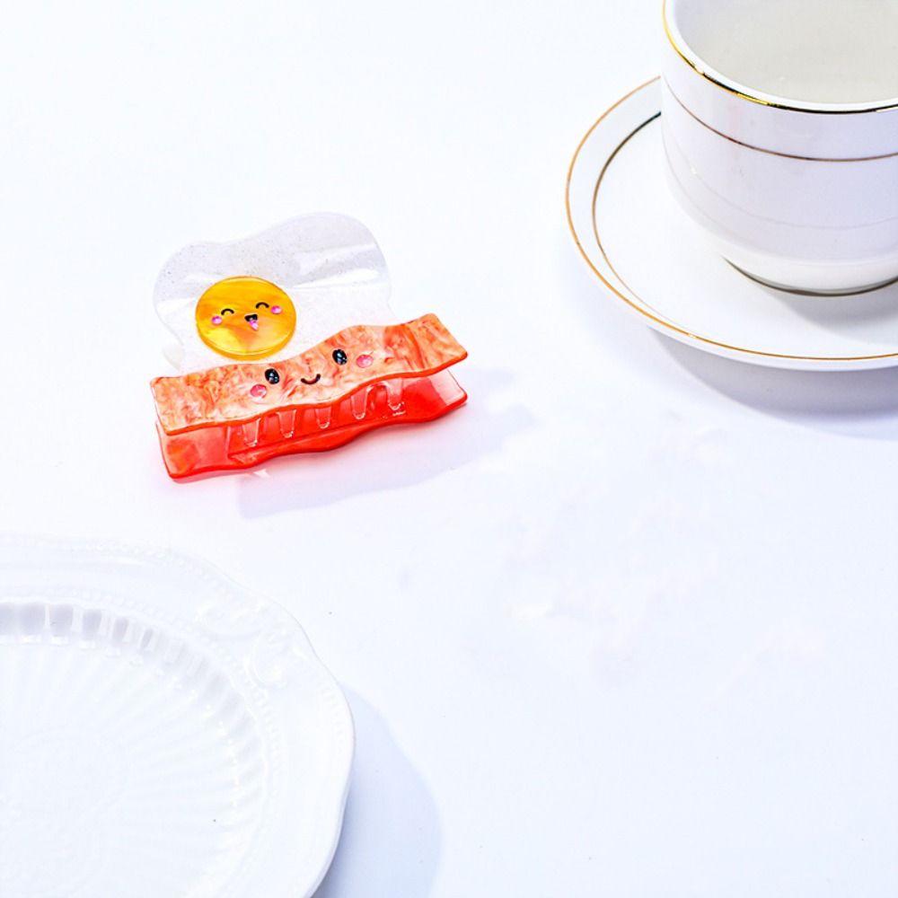 Sweet Acetate Hair Crab Clip Cute Delicious Food Claw Clip Croissant Shark Clip  Female