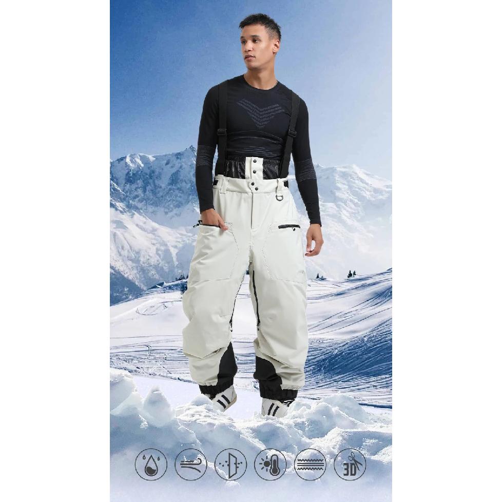 2025 New Unisex Ski Pants Women Windproof Waterproof Snow Pant Warm Breathable Thickened Winter Outdoor Snowboarding Trousers