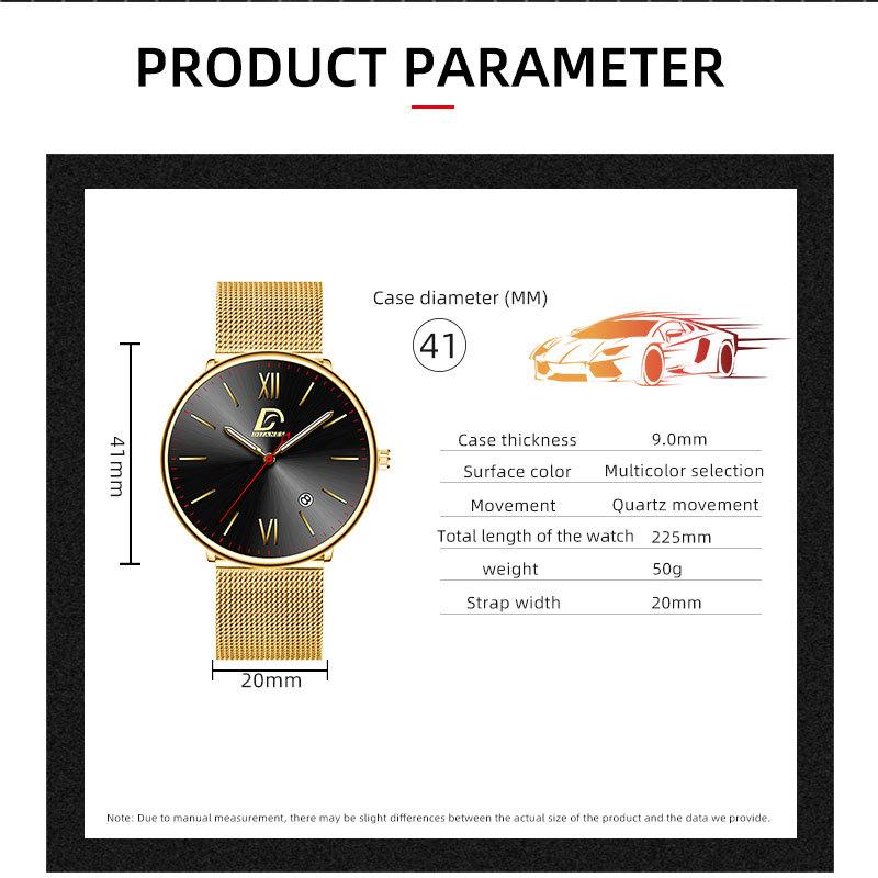 Ceas de mână elegant și simplu pentru bărbați, din oțel inoxidabil, cu calendar, ceas de student pentru bărbați, ceas sport