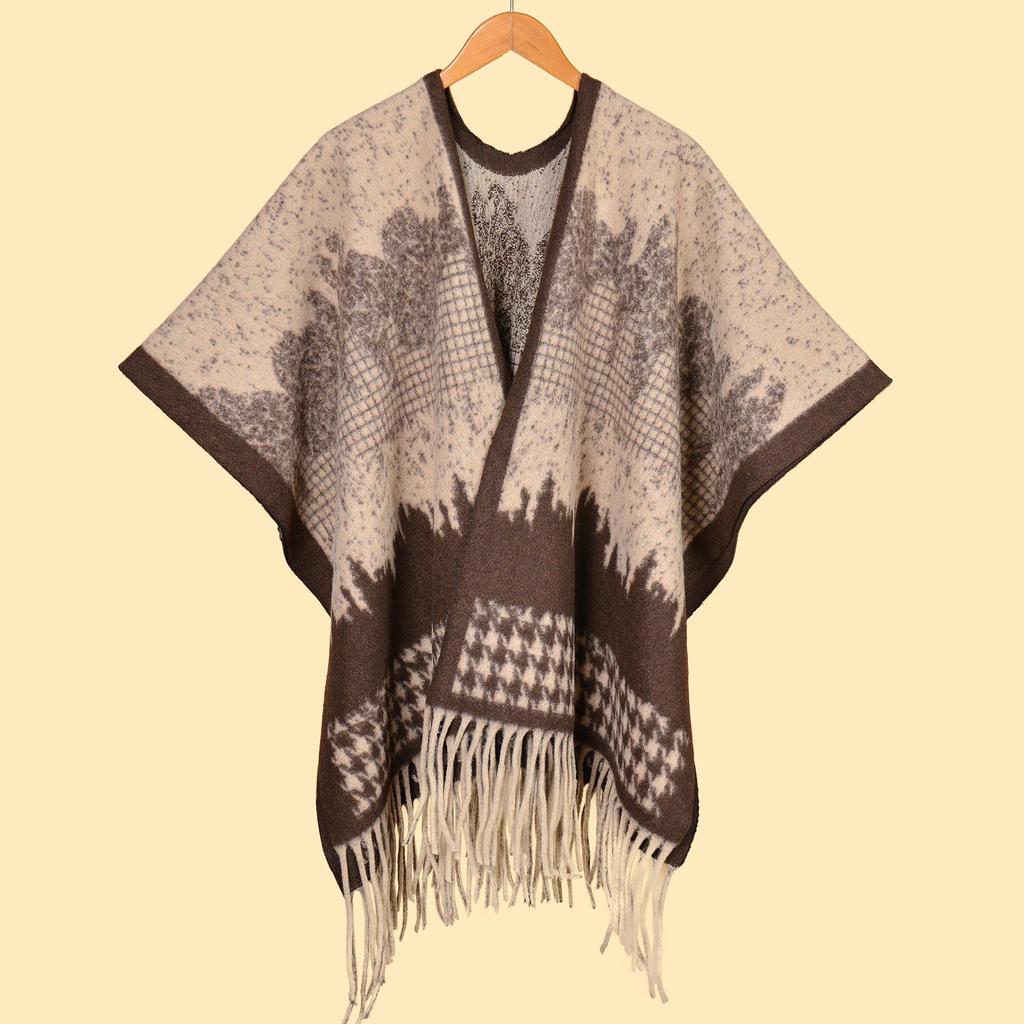 Yunnan Ethnic-Style Large Shawl Cape - Imitation Cashmere Scarf Cloak