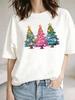 (Asian Size) lovely letter Christmas Festival Tee Top New Year Clothing T Shirt Women Fashion Print Female Woman Short Sleeve Graphic T-shirts