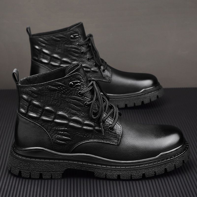 Popular Lace Up Leather Martin Boots Men's Spring and Autumn Boots