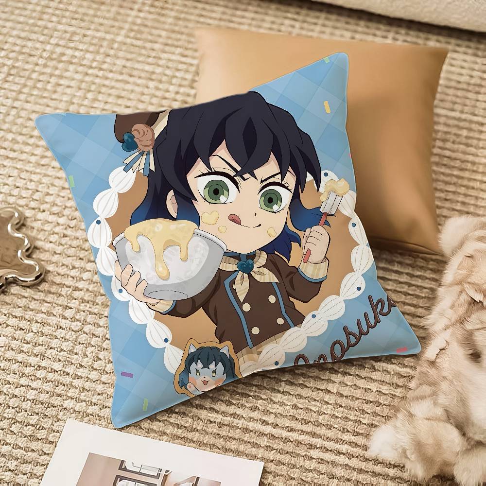 

Anime D-Demon S-SlayerS Pillow Case Anti-dustmite Invisible Zipper Sofa Bed 12x12Inch