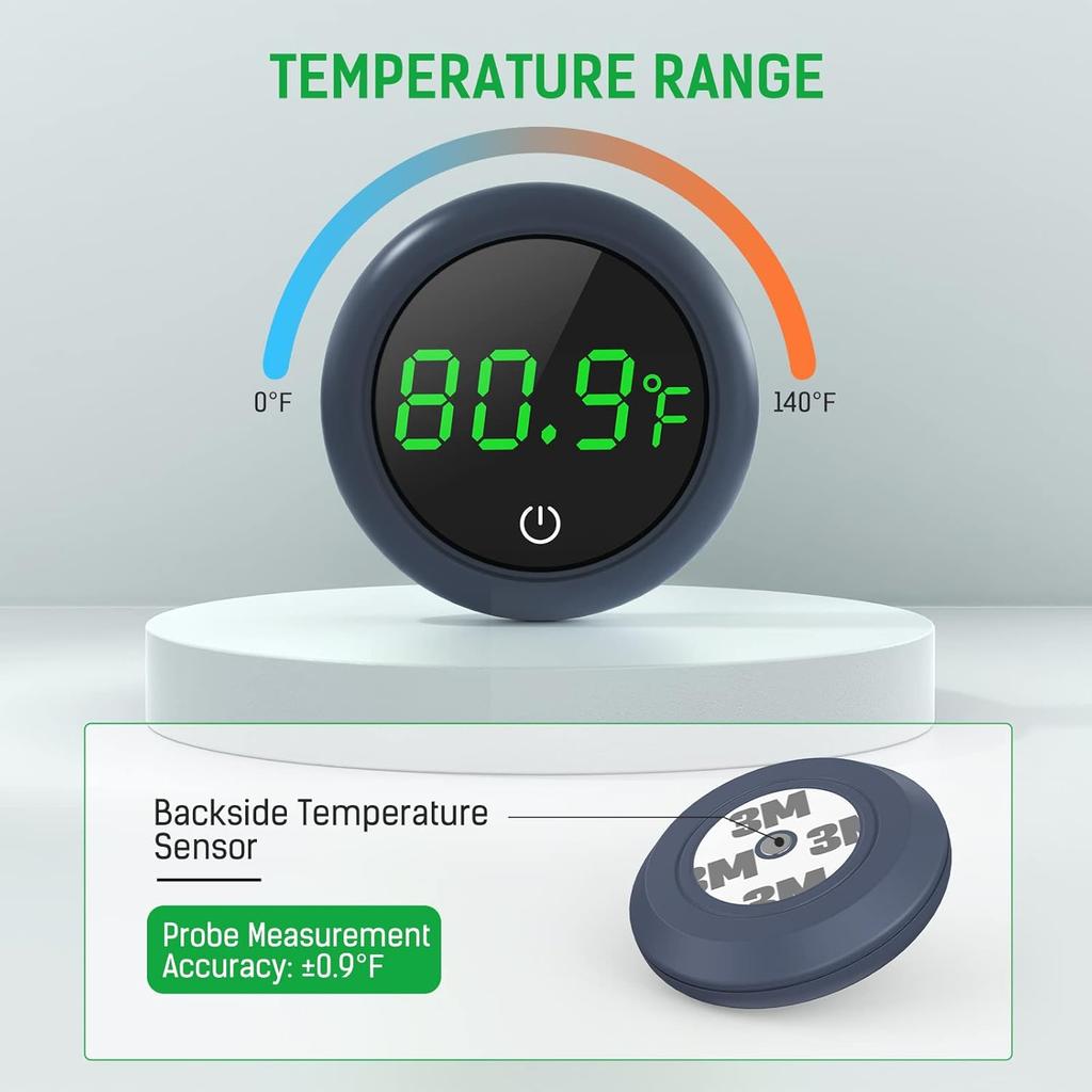 PAIZOO Fish Tank Digital Thermometer Accurate LED Display screen to ±0.32°F Water Tank Thermometer Aquarium Temperature Measurement for