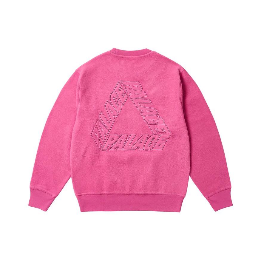 Palace Reverse P-3 Crew Shock Pink Unisex Tops P25CS102