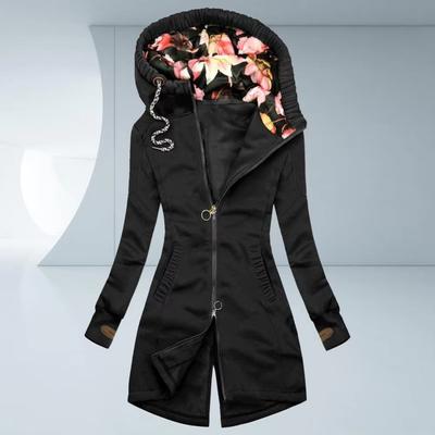 Herbst Winter Damen Casual Mittellange Kapuzenjacke