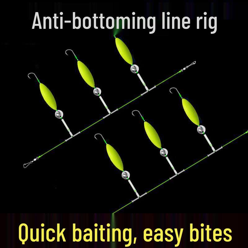 Pre-tied Fishing Hooks Set with Bottom Line