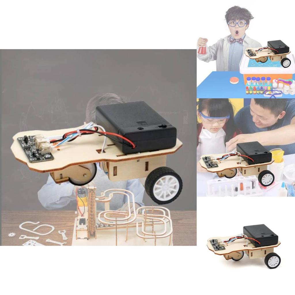 Educational Diy Wooden Science Experiment Tracing Car Model For Elementary School Students Handmade Technology