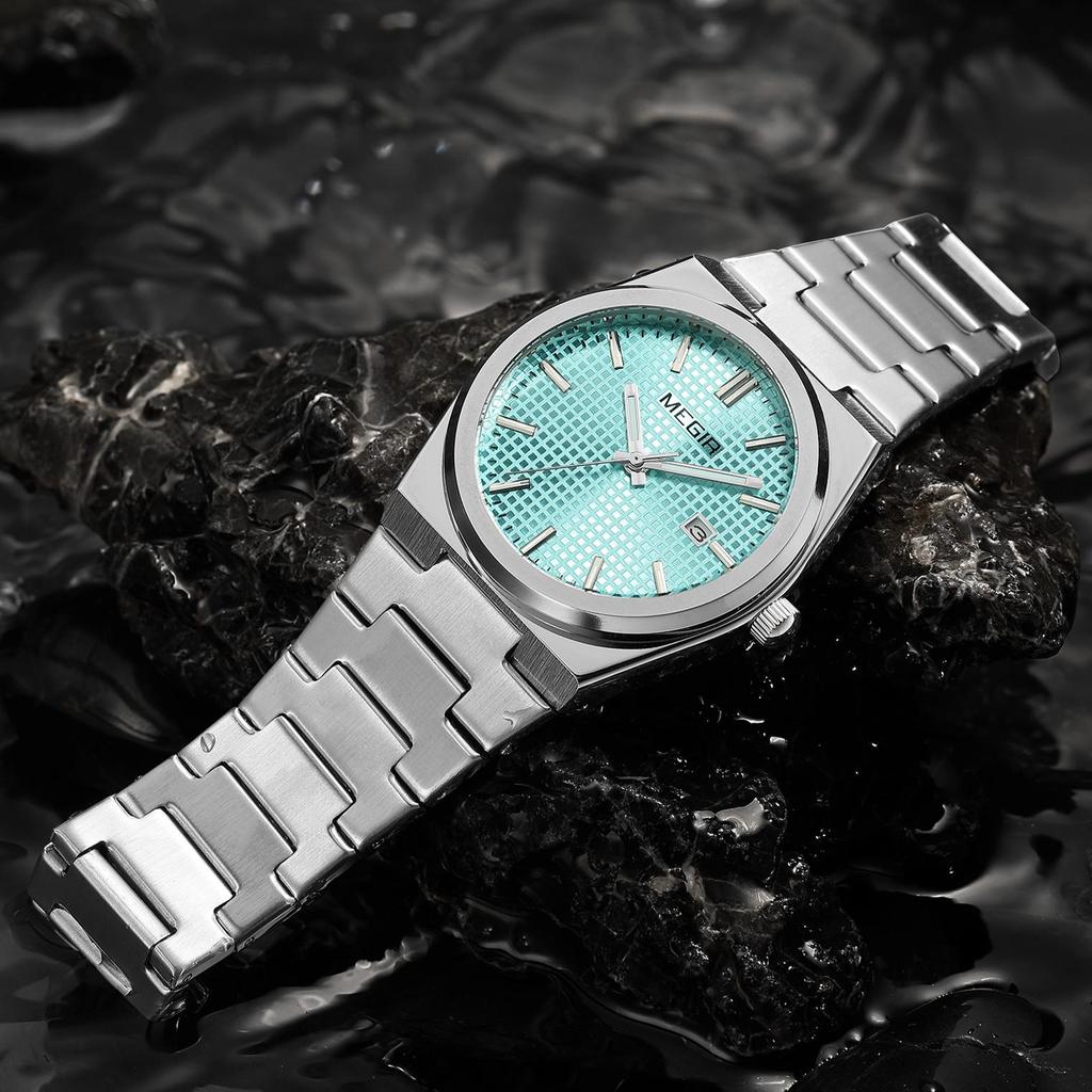 Megir Luxus Business Uhren für Herren Edelstahlarmband Wasserdicht Leuchtend Kalender Herren Quarz Armbanduhr Uhr Reloj Hombre 1086