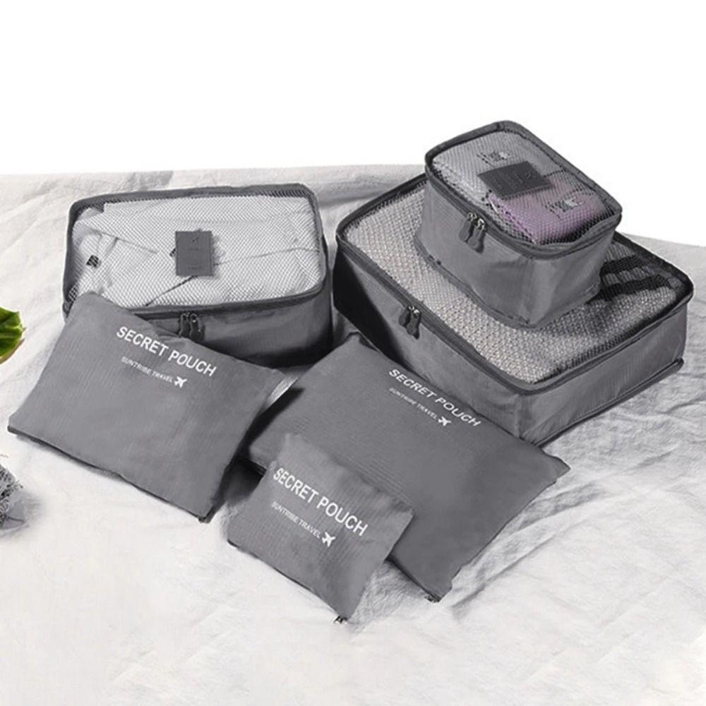 6 Stück/Set Platzsparende Reiseaufbewahrungstaschen-Set Faltbarer Outdoor-Packorganizer Socken