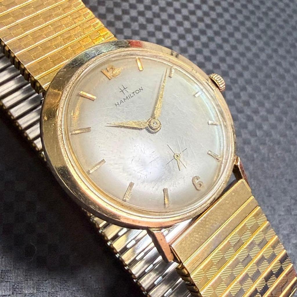 Used Rare  Hamilton Asymmetrical Ventura Flight 2 Gold Manual Wind Vintage