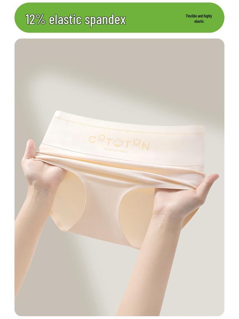 Premium Cotton High-Waisted Women's Briefs - Breathable & Moisture-Wicking with Antibacterial Silk Crotch.